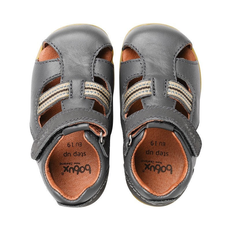 Bobux Step up  Sandals - Charcoal in grey