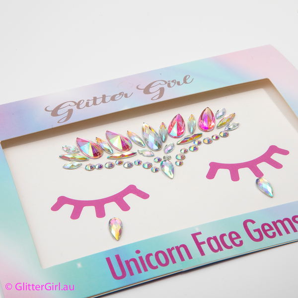 Glitter Girl Unicorn Face Gems - Assorted Styles