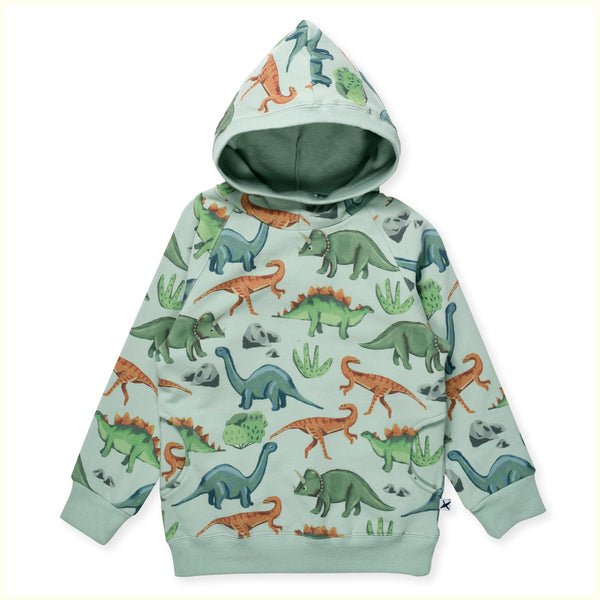 Minti Dino World Furry Hood Mint in Green