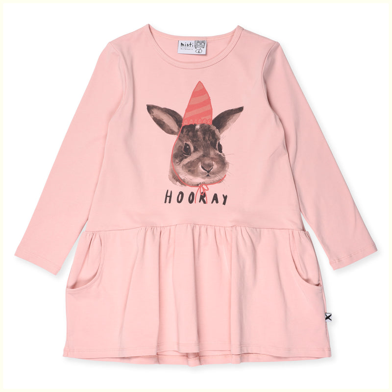 Minti Birthday Bunny Dress Muted Pink in Pink