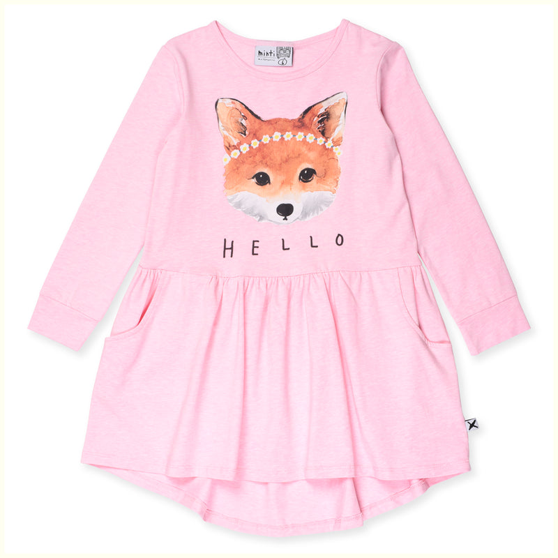 Minti Painted Fox Dress Ballet Marle in Pink