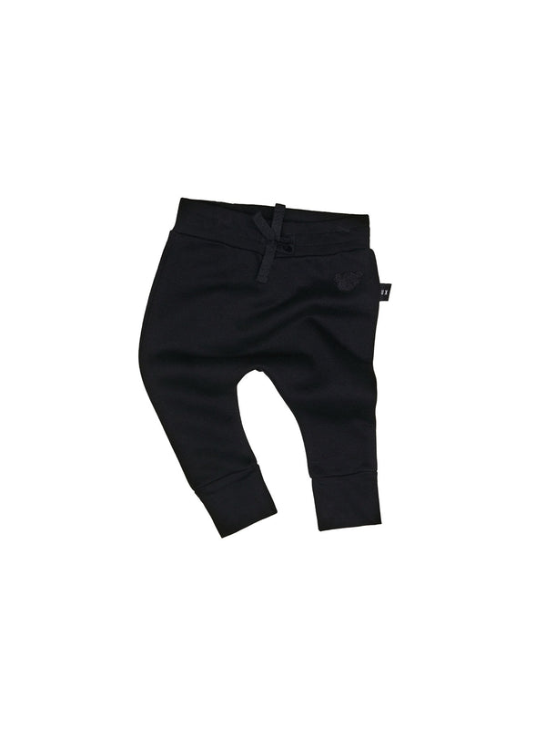 Huxbaby Black Drop Crotch track Pant in black