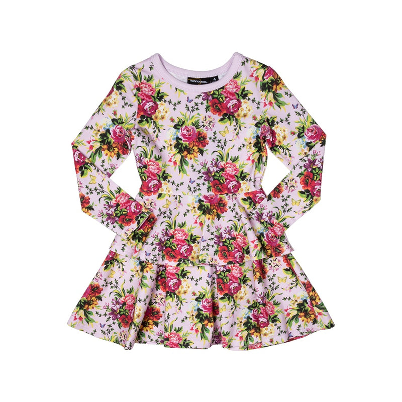 bouquet---waisted-dress-in-multi colour print