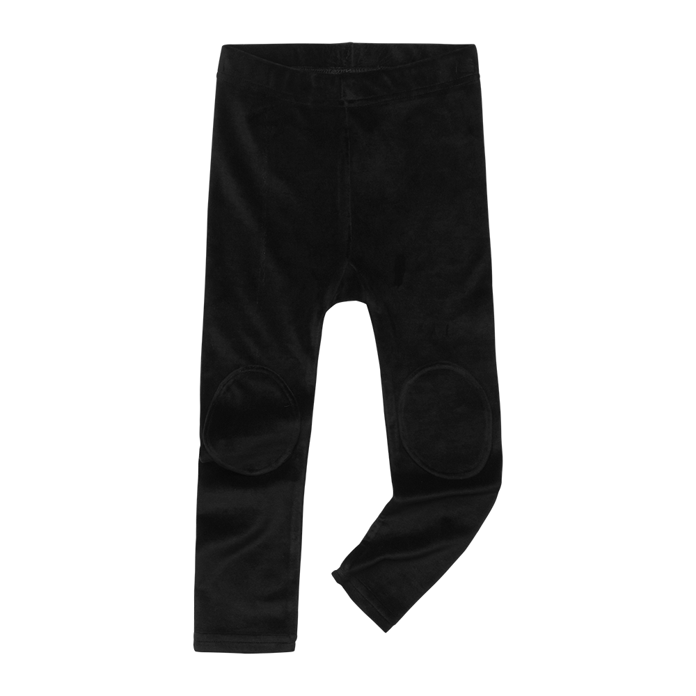 Rock Your Baby Velvet Knee Patch Leggings Black