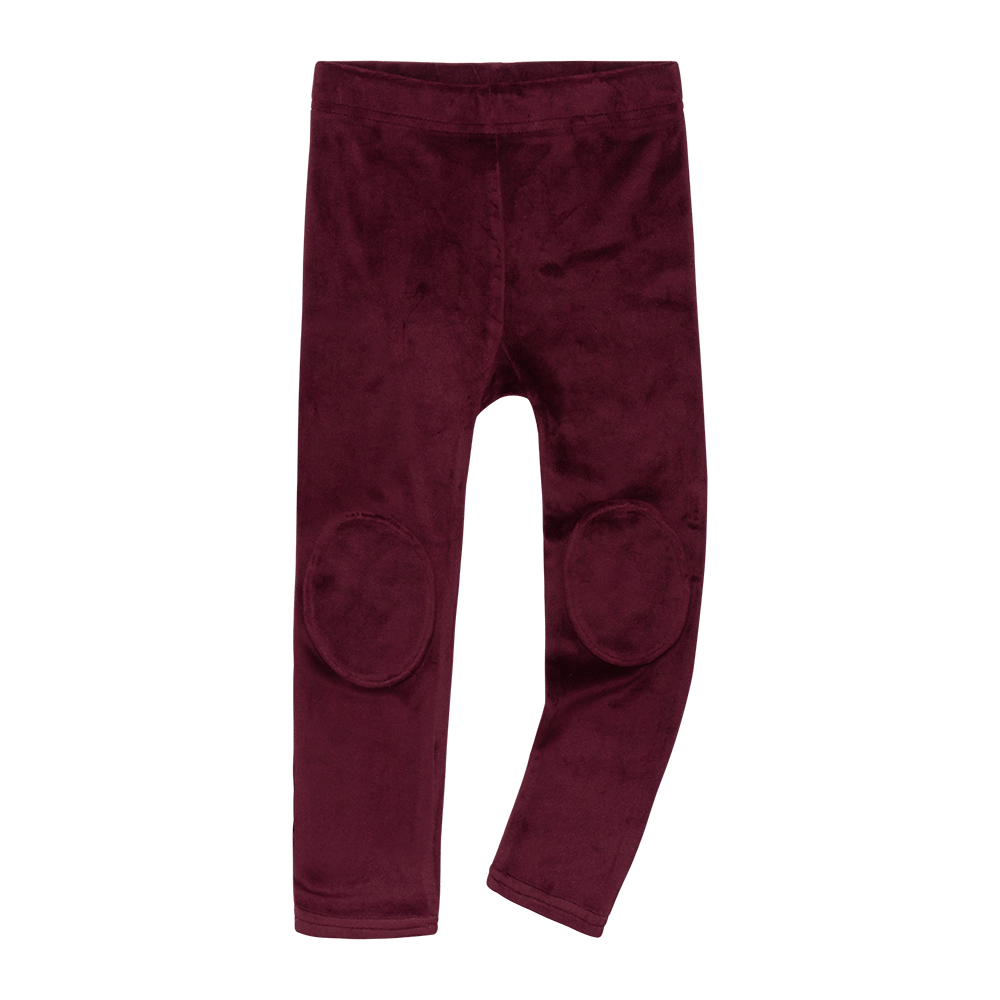 Rock Your Baby Velvet Knee Patch Leggings Plum