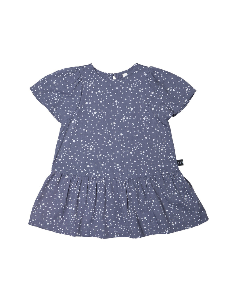 Huxbaby Star Tencel Mia Dress in blue