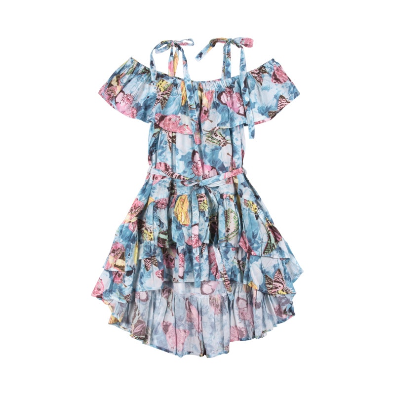 frilled-off-the-shoulder-dress---vintage--butterly-roses-in-multi colour print