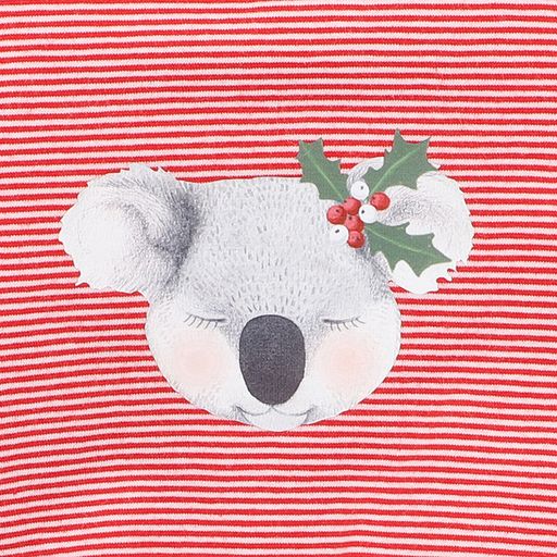 Bebe Miss Koala Xmas Bodysuit in red stripe