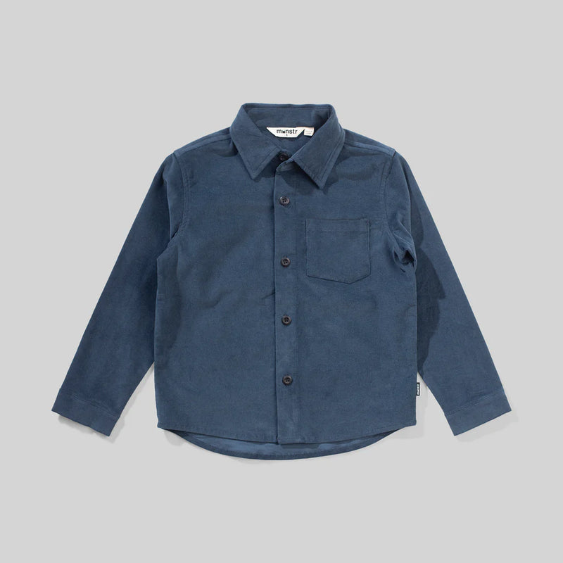 Munster Lineup Long Sleeve Shirt in Dark Denim Blue