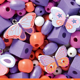 Djeco Colourful Butterfly Wooden Beads