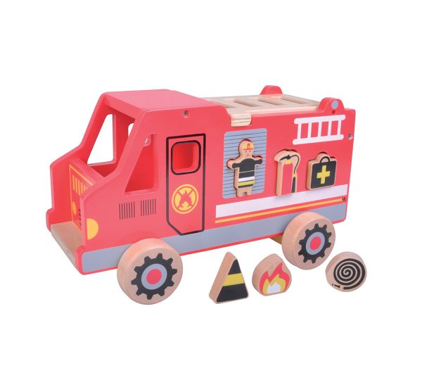 ToysLink wooden vehicle - Shape Sorter Fire Truck