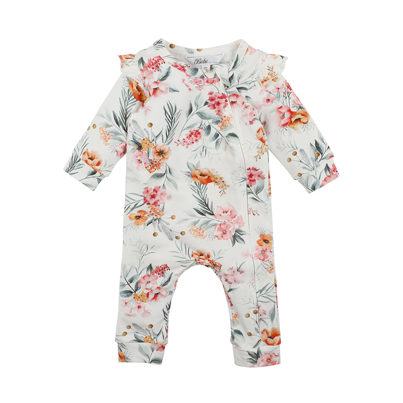 Bebe esme print zip onesie in multicolour