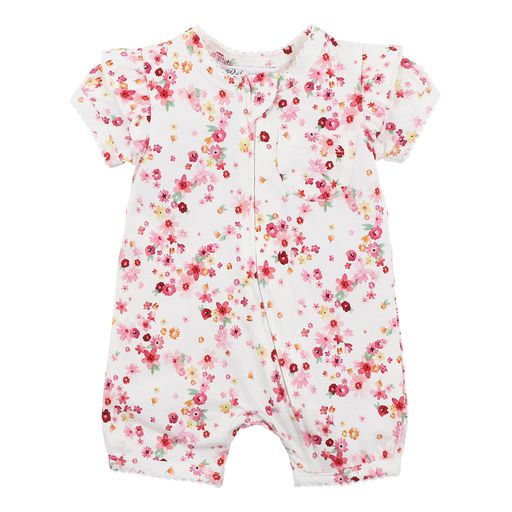 Bebe Hazel print ss zip romper in hazel print