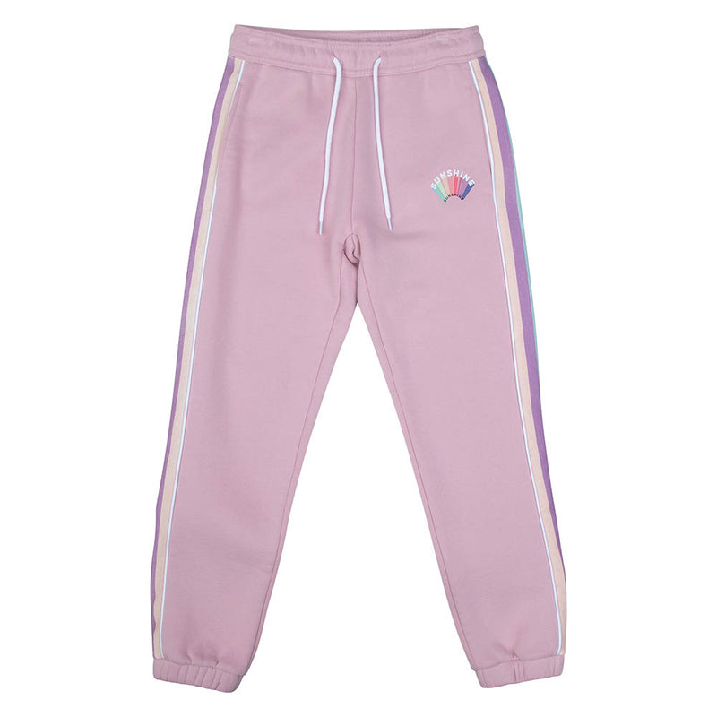 Alphabet Soup sunshine trackies in dusty pink