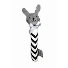 ES Kids Bunny Rattle Small - Black Zig Zag 16cm