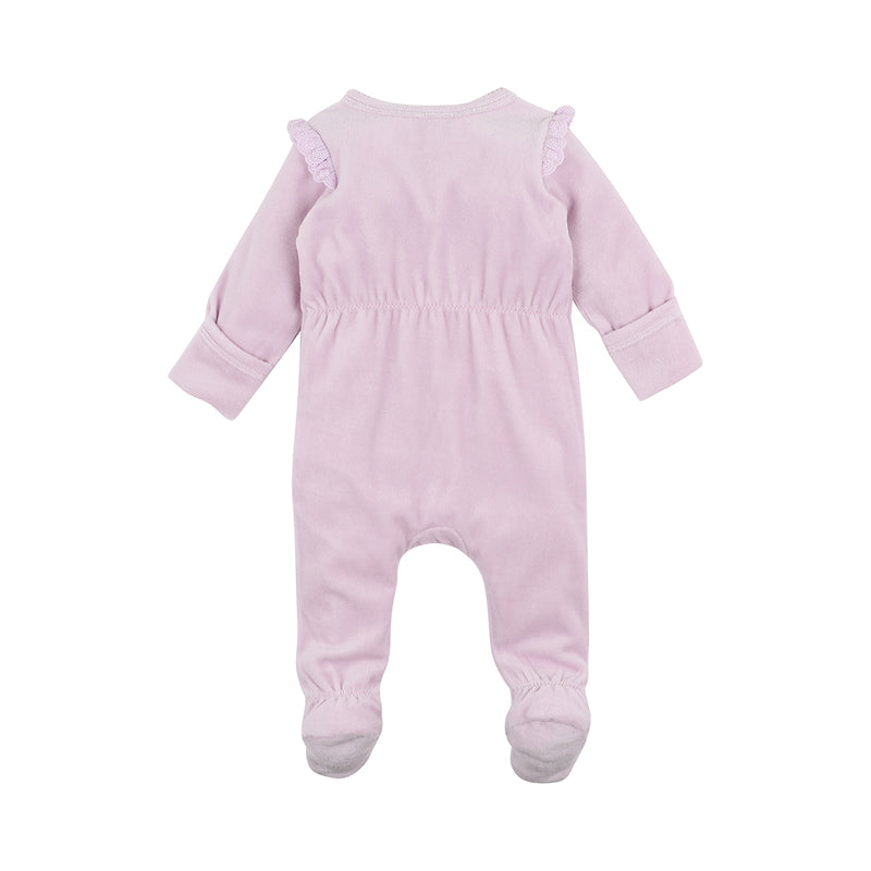 Bebe lucie velour zip onesie lilac in purple
