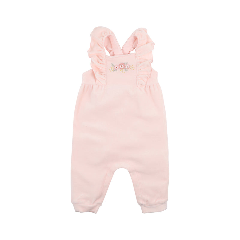 Bebe coco velour overall peachy pink in pink