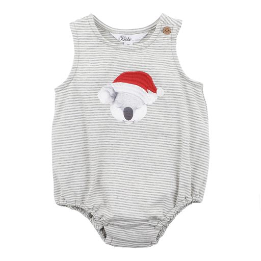 Bebe Master Koala Xmas Bodysuit in grey stripe