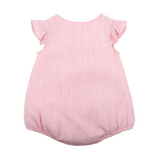 Fox & Finch Retro stripe woven bodysuit in pink crush