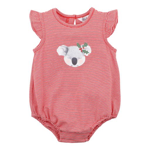 Bebe Miss Koala Xmas Bodysuit in red stripe