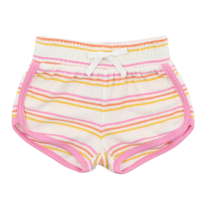 Fox Finch Retro Terry Shorts in candy stripe Kids of Eltham