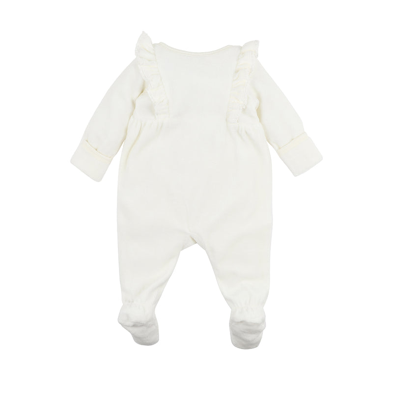 Bebe esme velour onesie in cream