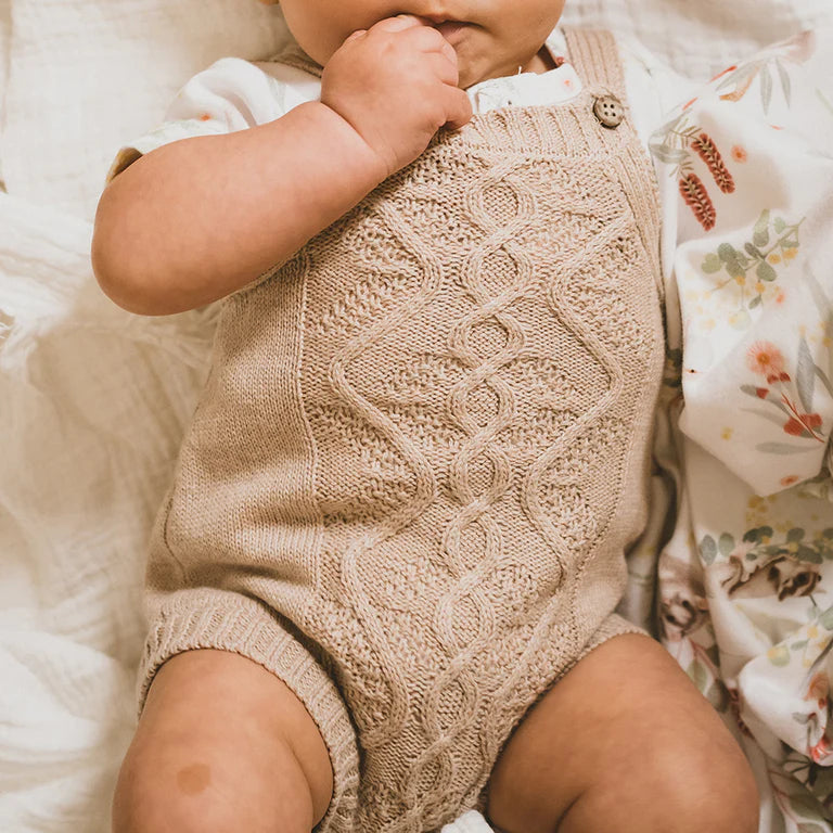 Bebe Jessie Possum Knit bodysuit in tan marle