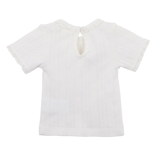 Bebe Pointelle ss t shirt  cloud in off white