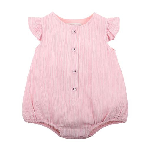 Fox & Finch Retro stripe woven bodysuit in pink crush