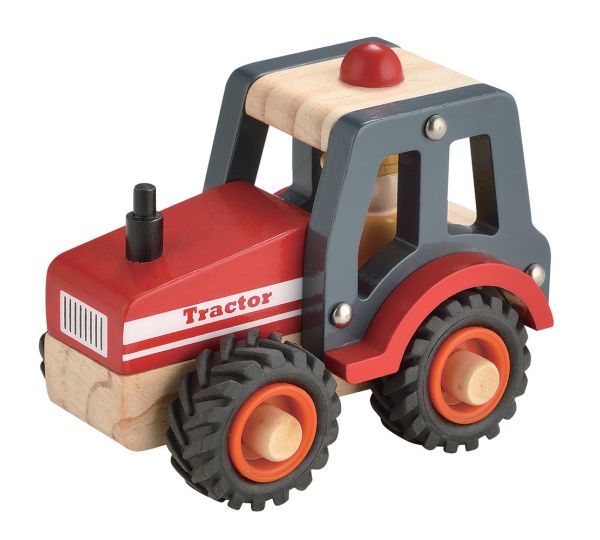 Toyslink wooden vehicle - Tractor with driver in red