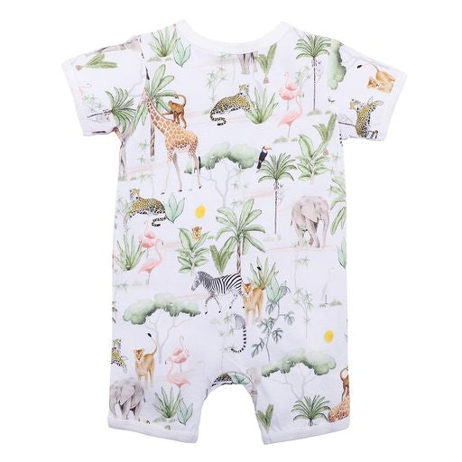 Bebe Lucas Safari ss zip romper in multi colour