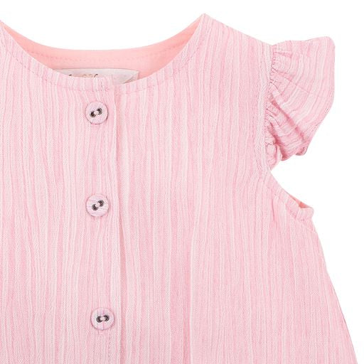 Fox & Finch Retro stripe woven bodysuit in pink crush