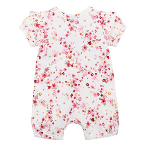 Bebe Hazel print ss zip romper in hazel print