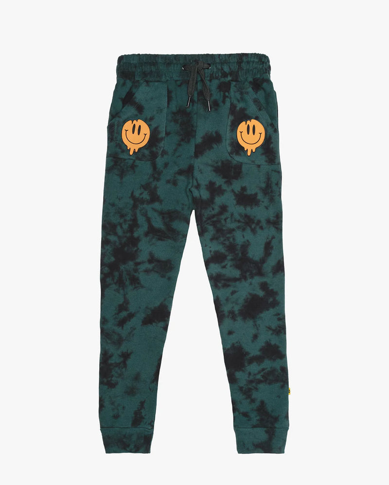 Band of Boys Orange Oozing Smiles Joggers in green tie dye