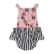 Kapow Kids Brushed Lines Playsuit in multi colour print