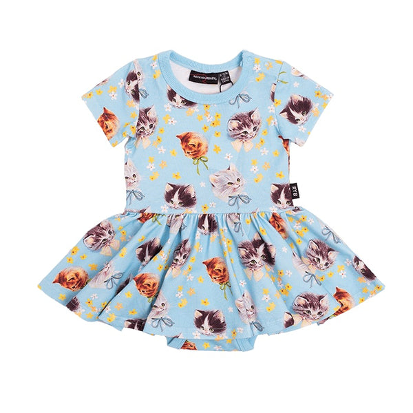 kittens-galore-baby-waisted-dress--in-multi colour print