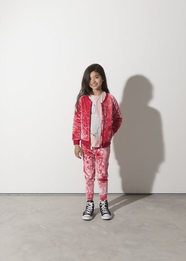 minti long sleeve super dog tshirt layered under girls velour tracksuit MNT756-W20-SD-MP&MNT920-W20-RV-2