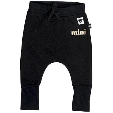 Huxbaby Black Jersey High Cuff Pant in black