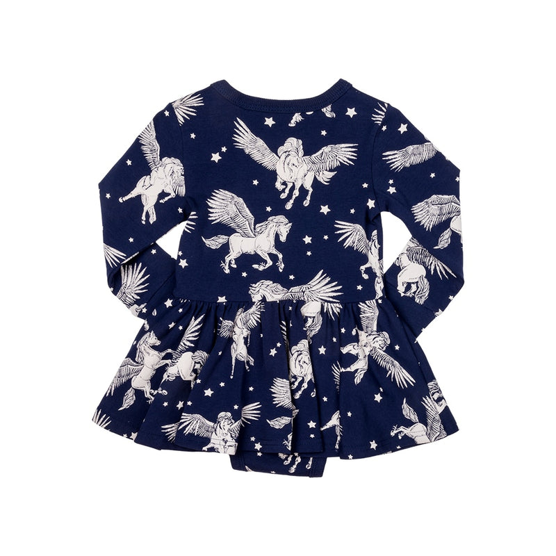 i-am-pegasus-baby-waisted-dress-in-multi colour print