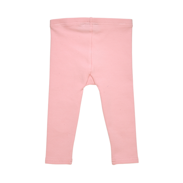 a back view of the rock your baby knee patch baby tights in pink brushed cotton BGL204-PI