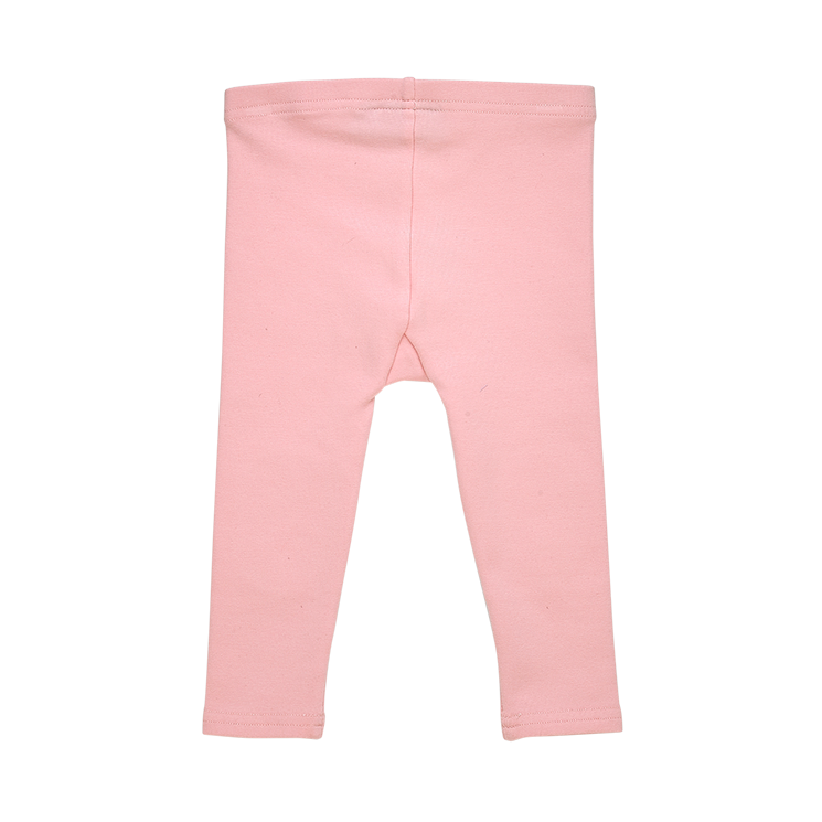 a back view of the rock your baby knee patch baby tights in pink brushed cotton BGL204-PI