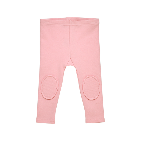 rock your baby knee patch baby tights in pink brushed cotton BGL204-PI front