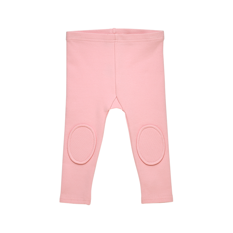 rock your baby knee patch baby tights in pink brushed cotton BGL204-PI front