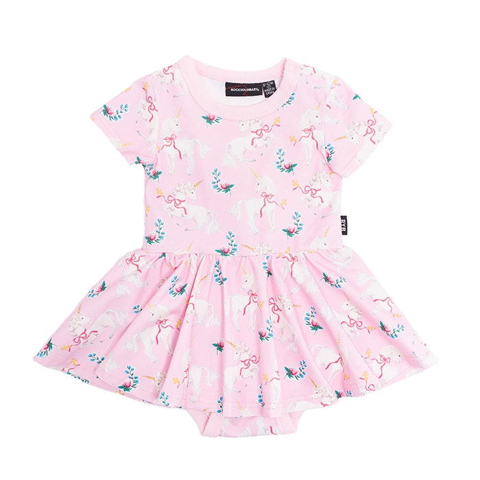 unicorn-ribbons-baby-short-sleeve-waisted-dress-in-pink